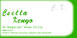 csilla kenyo business card